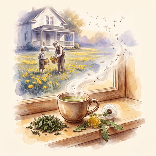 Illustration: Dandelion Leaf, Organic with a small Illinois town in the summer of 1928