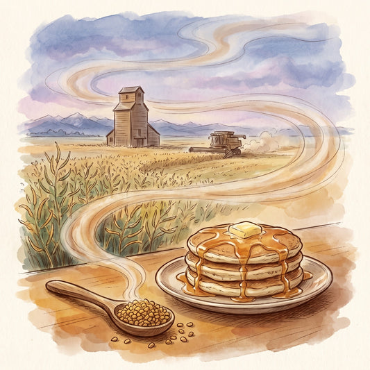 Illustration: Fenugreek, Whole with the prairie of southern Alberta near Lethbridge in late summer