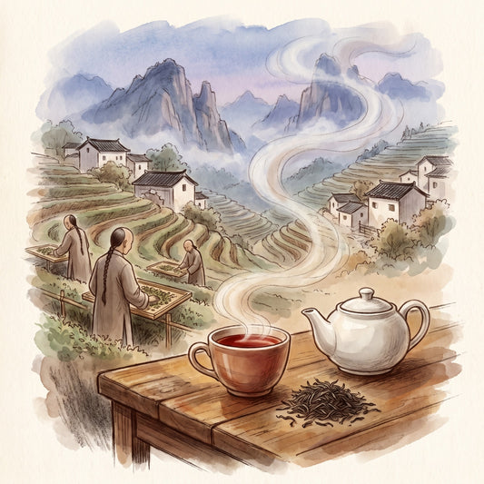 Illustration: Keemun Estate with Qimen County in the hills of southern Anhui in 1875