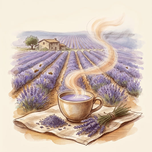 Illustration: Lavender, Organic with the Valensole plateau in Provence in early July