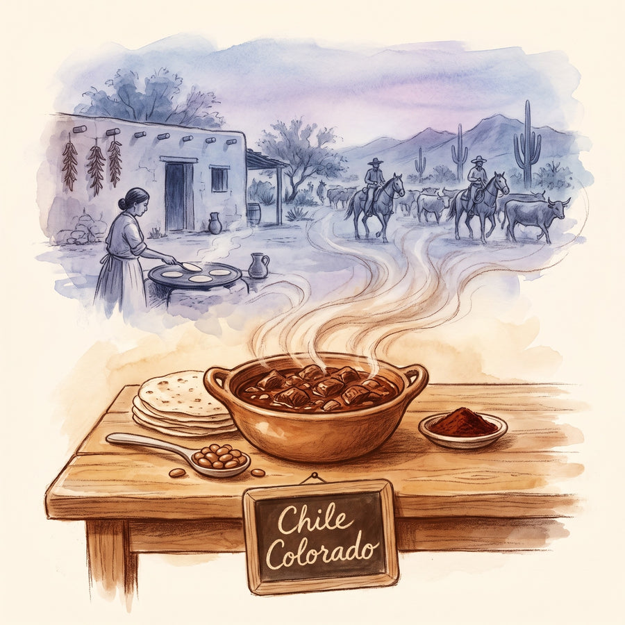 Illustration: Chile Colorado, made with Ancho Chili Powder