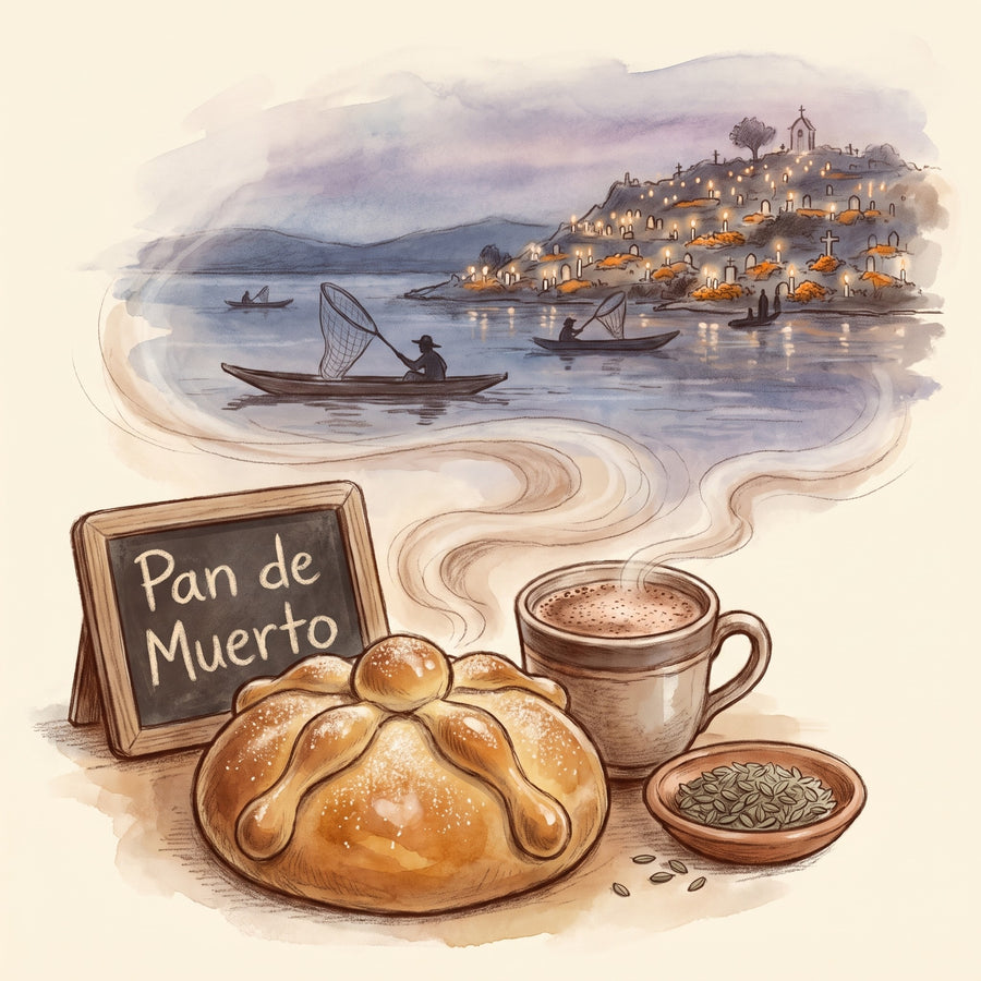 Illustration: Pan de Muerto, made with Anise Seed
