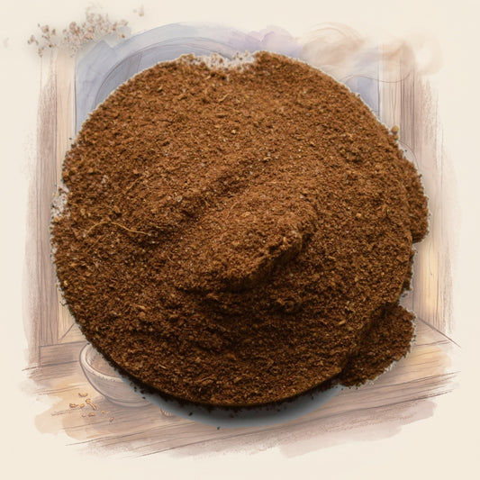 Apple Pie Spice Blend spice, shown over a chalk-and-watercolour illustration
