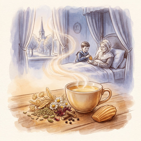 Illustration: Ayurvedic Nirvana with Combray, the French country town of Proust's novel, on a Sunday morning in the 1880s