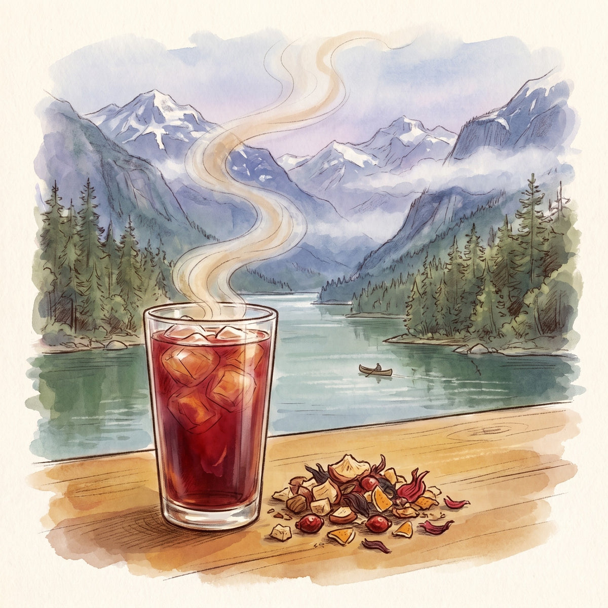 Illustration: Bella Coola with the Bella Coola Valley on British Columbia's central coast