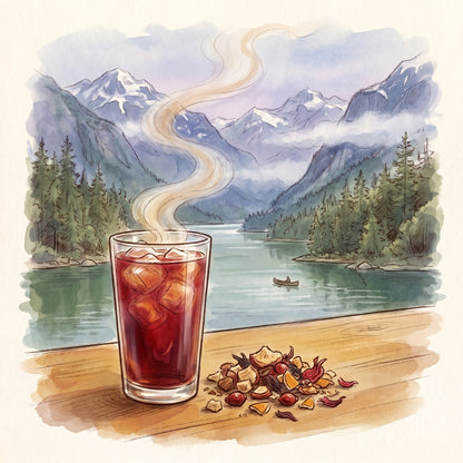 Illustration: Bella Coola with the Bella Coola Valley on British Columbia's central coast