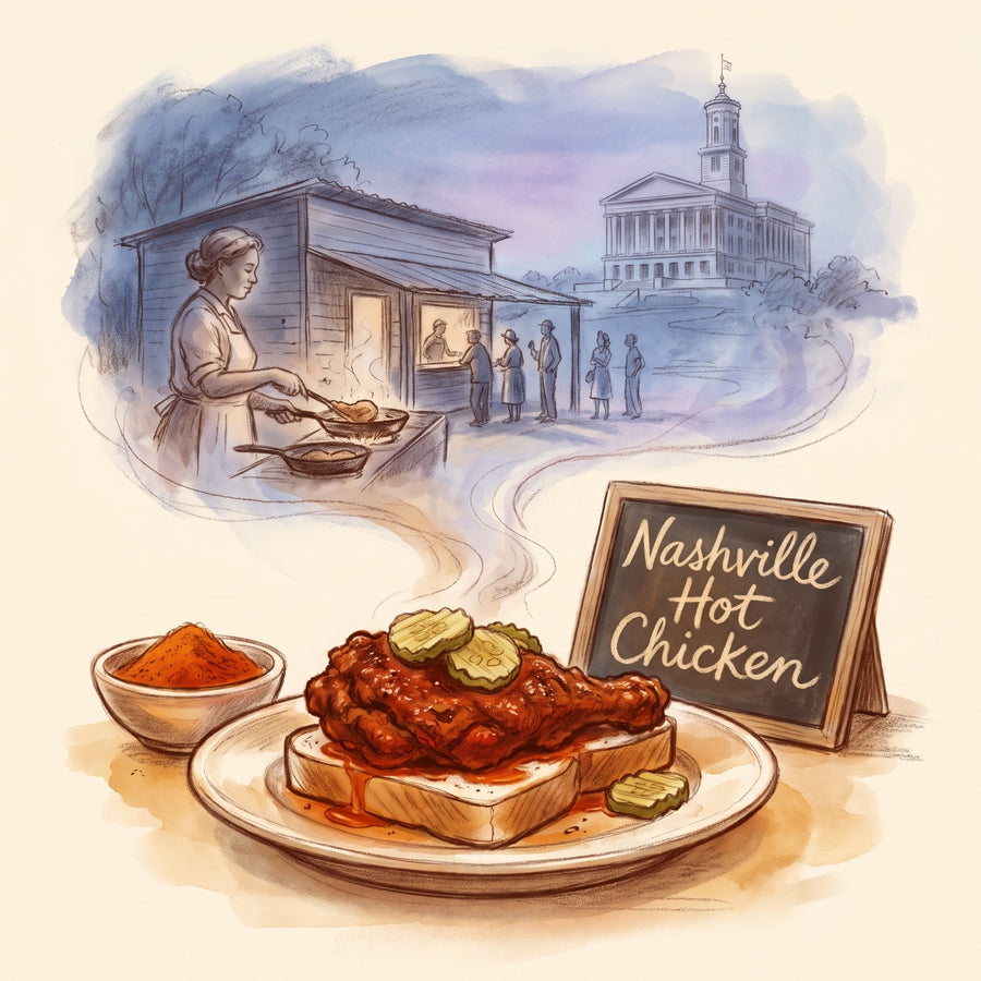Illustration: Nashville Hot Chicken, made with Cayenne Pepper, Hot