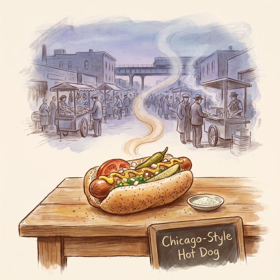 Illustration: Chicago-Style Hot Dog, made with Celery Salt
