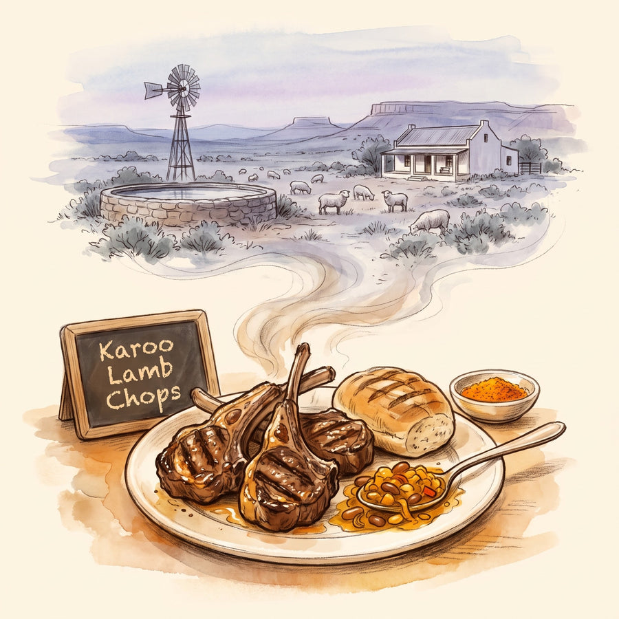 Illustration: Karoo Lamb Chops, made with Chakalaka