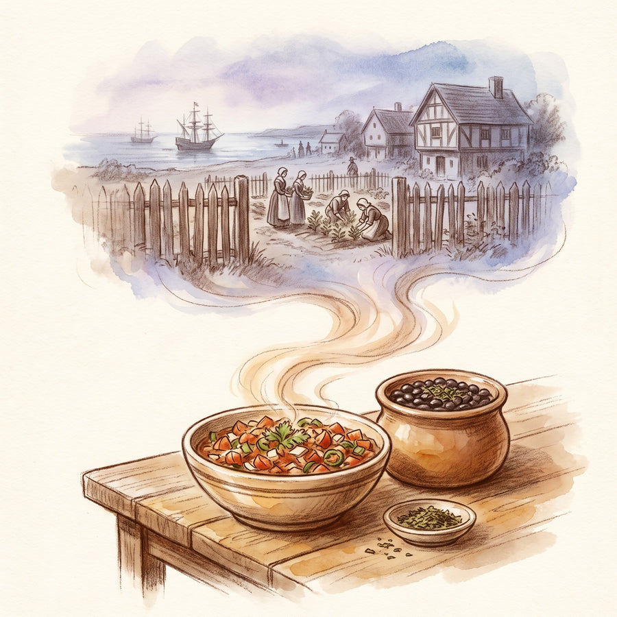 Illustration: Cilantro with the Massachusetts Bay Colony in 1630