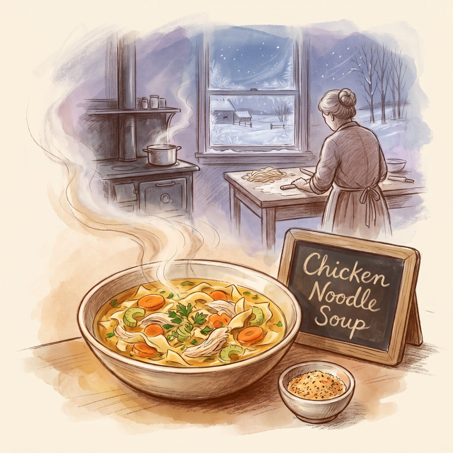 Illustration: Chicken Noodle Soup, made with Classic All-Seasoning, Salt-Free