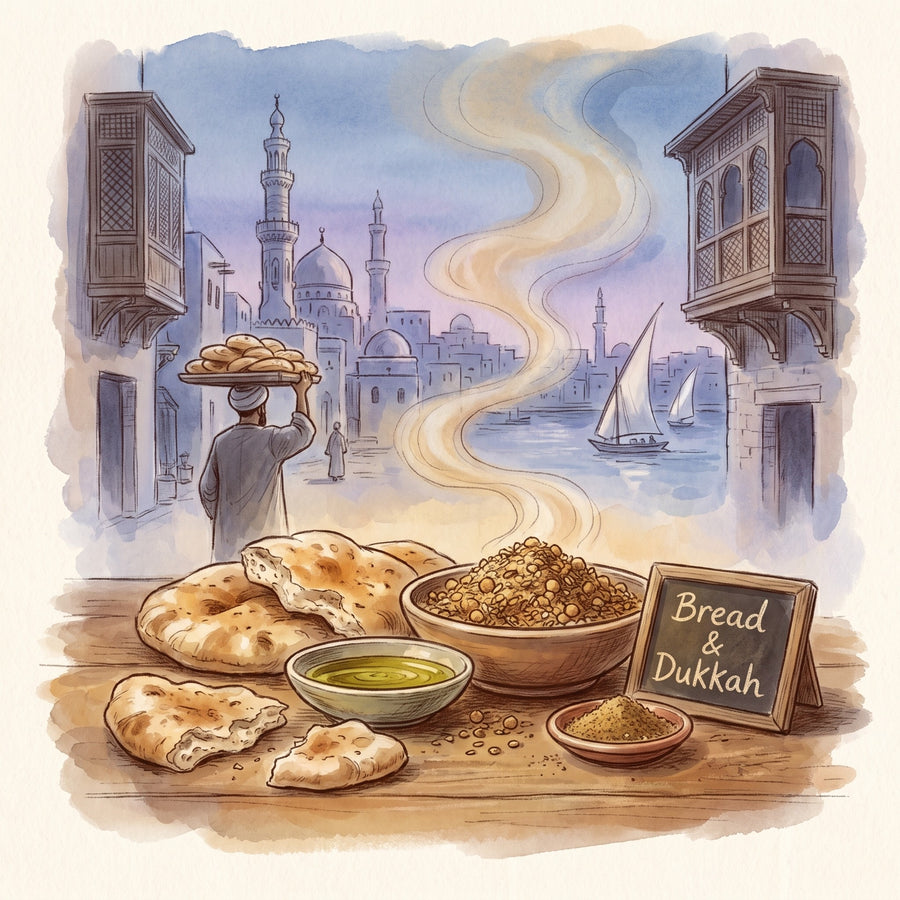 Illustration: Bread & Dukkah, made with Coriander Seed
