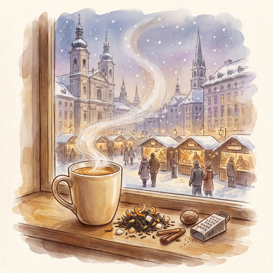 Illustration: Vienna Eggnog with a daydream of Vienna at Christmas
