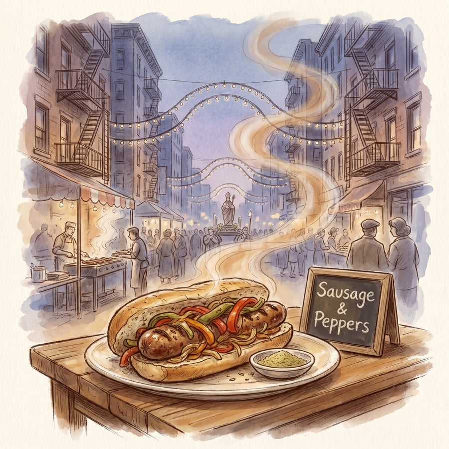 Illustration: Sausage & Peppers, made with Fennel Seed