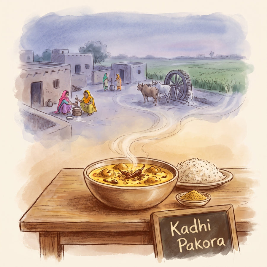 Illustration: Kadhi Pakora, made with Fenugreek