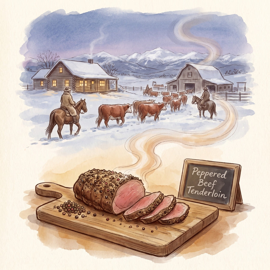 Illustration: Peppered Beef Tenderloin, made with Peppercorns, Five Blend