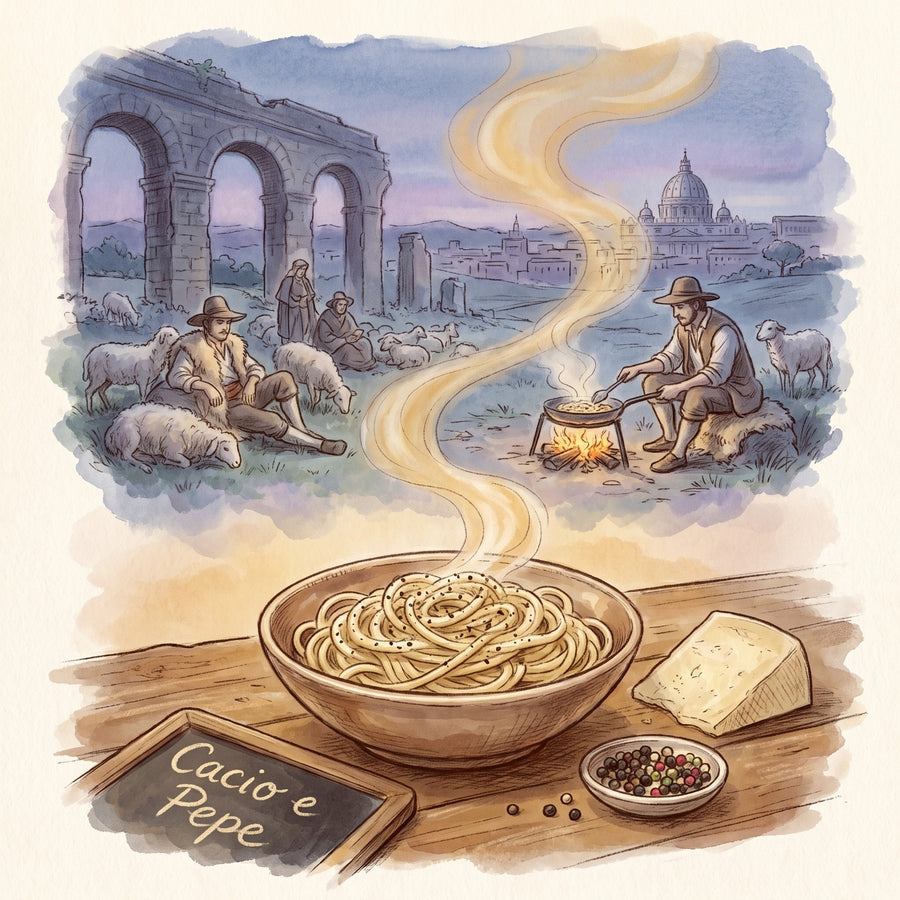 Illustration: Cacio e Pepe, made with Peppercorns, Four Blend