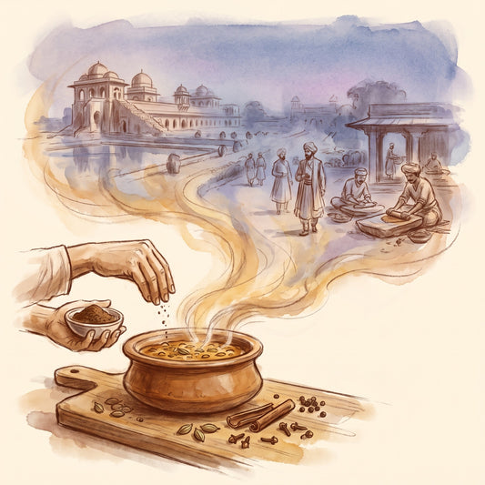 Illustration: Garam Masala with Mandu, the hilltop capital of the Malwa Sultanate, around 1500