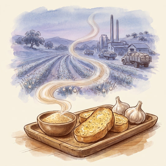 Illustration: Garlic, Granulated with Gilroy, California, in the 1940s