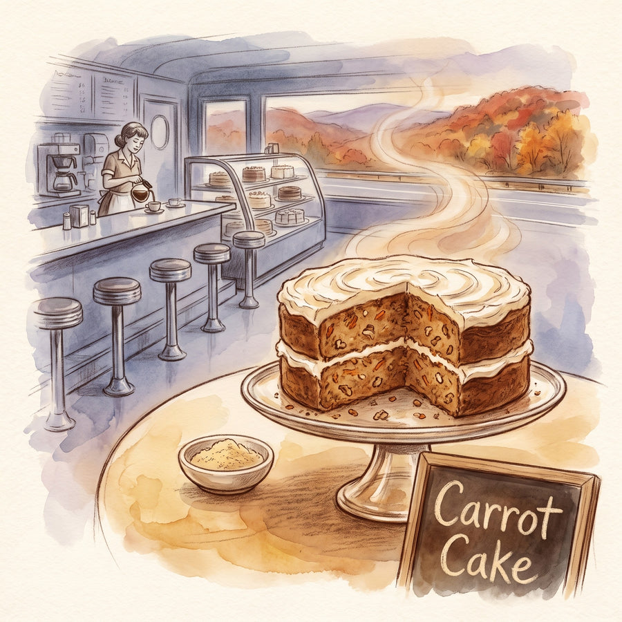 Illustration: Carrot Cake, made with Ginger Root, Organic (Spice)