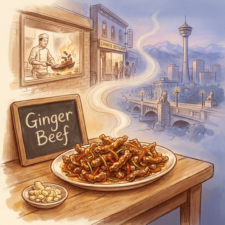 Illustration: Ginger Beef, made with Ginger Root, Organic (Spice)