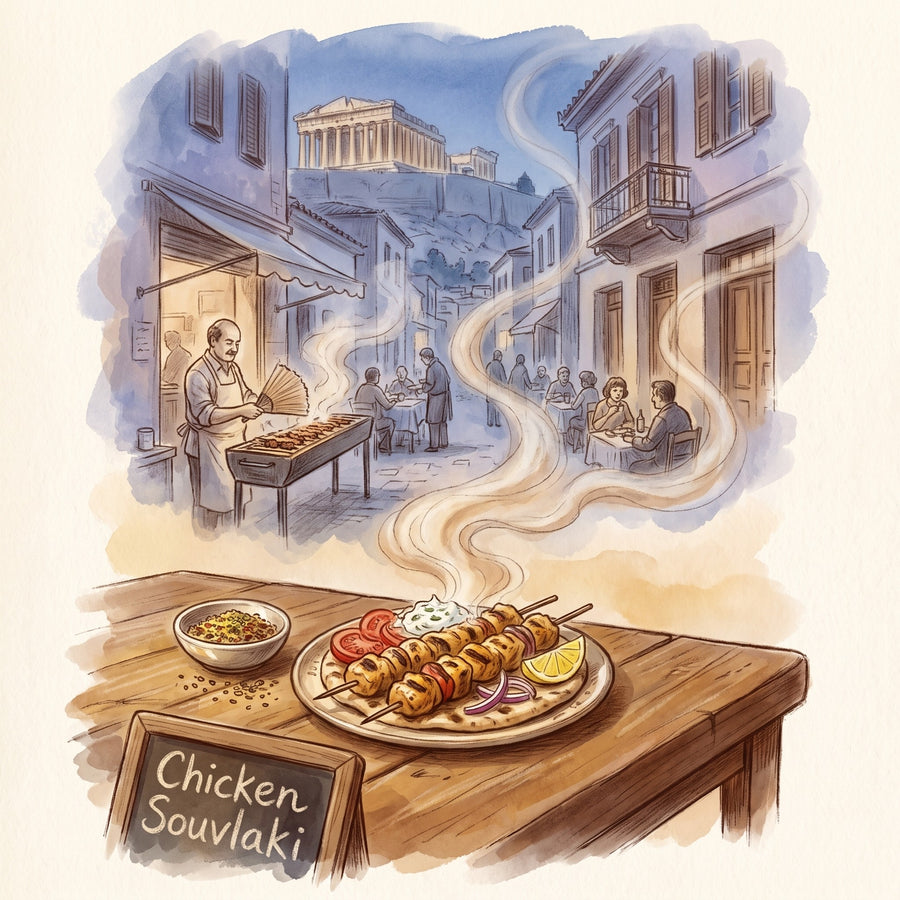 Illustration: Chicken Souvlaki, made with Greek Seasoning