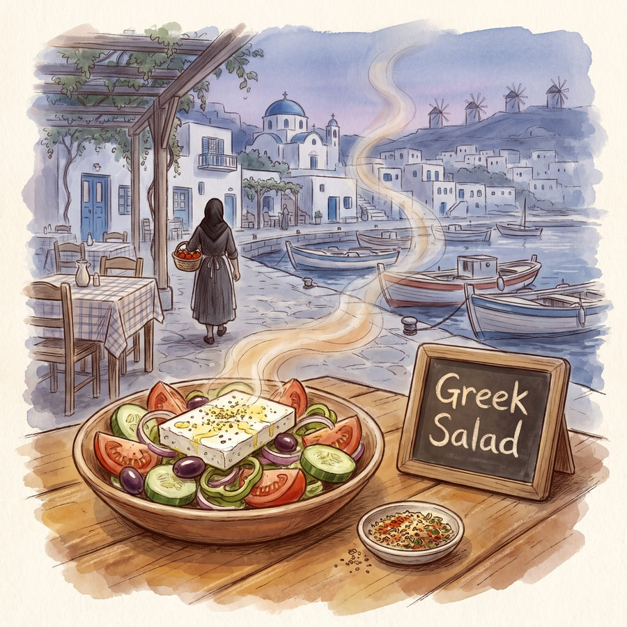 Illustration: Greek Salad, made with Greek Seasoning