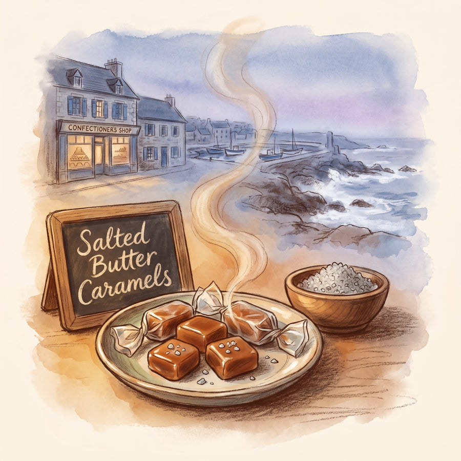 Illustration: Salted Butter Caramels, made with Grey Sea Salt