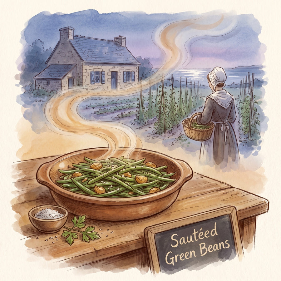 Illustration: Sautéed Green Beans, made with Grey Sea Salt