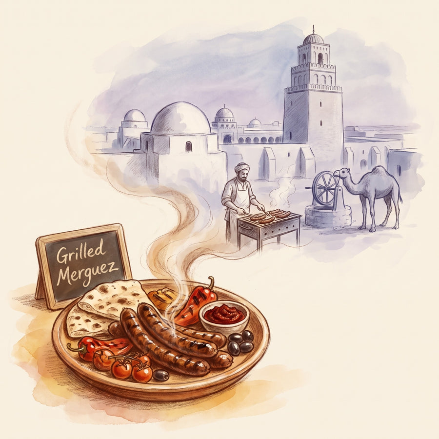 Illustration: Grilled Merguez, made with Harissa