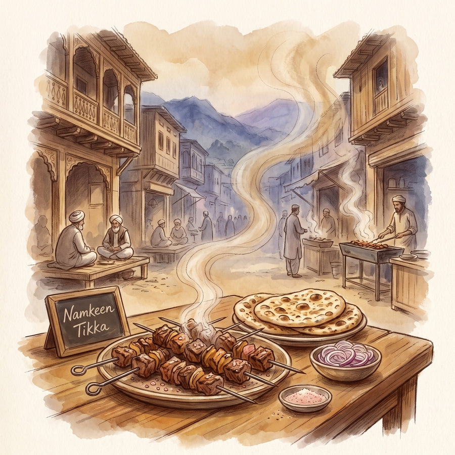 Illustration: Namkeen Tikka, made with Himalayan Sea Salt