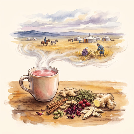 Illustration: Immune Boost, Organic with the grasslands of Inner Mongolia in September