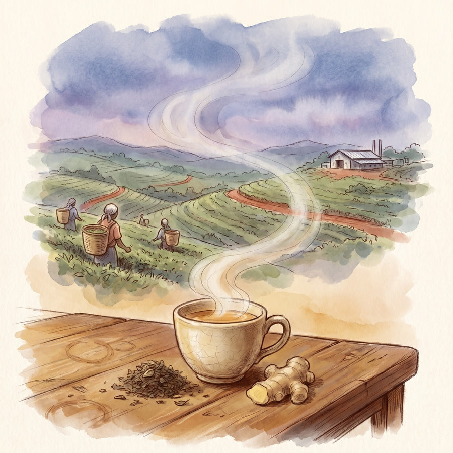 Illustration: Kambaa Estate with the green highlands of Kiambu County in Kenya