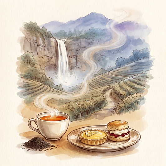 Illustration: Lover's Leap Estate with the high country near Nuwara Eliya
