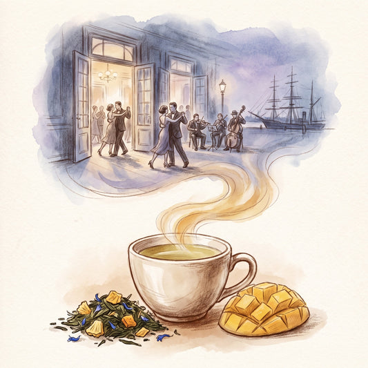 Illustration: Mango Tango Foxtrot with Buenos Aires in the early 1900s, near the old port