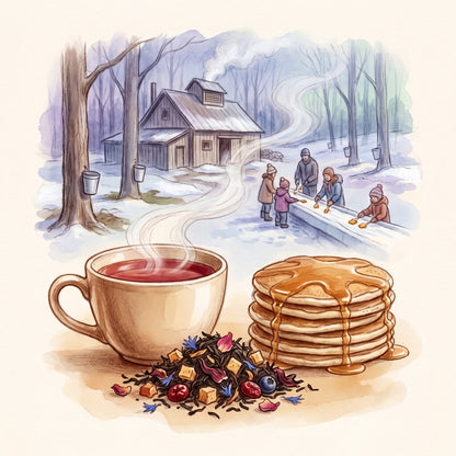 Illustration: Maple, Eh! Organic with a Quebec sugar bush in March
