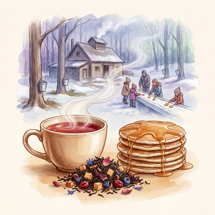 Illustration: Maple, Eh! Organic with a Quebec sugar bush in March