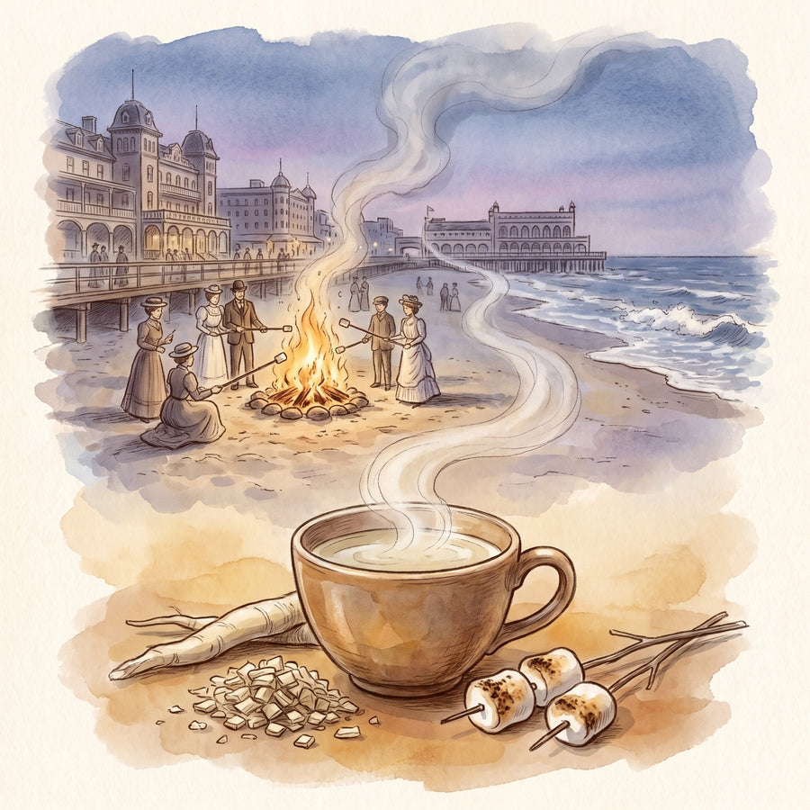 Illustration: Marshmallow Root with Asbury Park on the New Jersey shore in August 1892