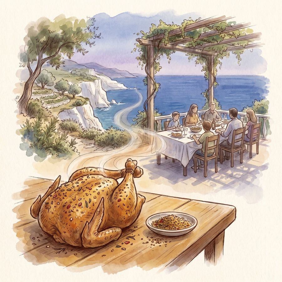 Illustration: Mediterranean Spice Blend with a long lunch on the Mediterranean coast