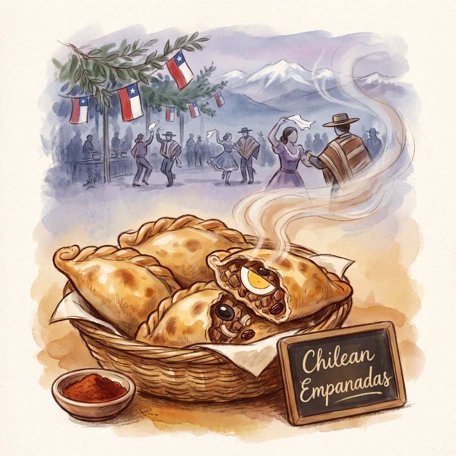 Illustration: Chilean Empanadas, made with Merkén Chile Blend