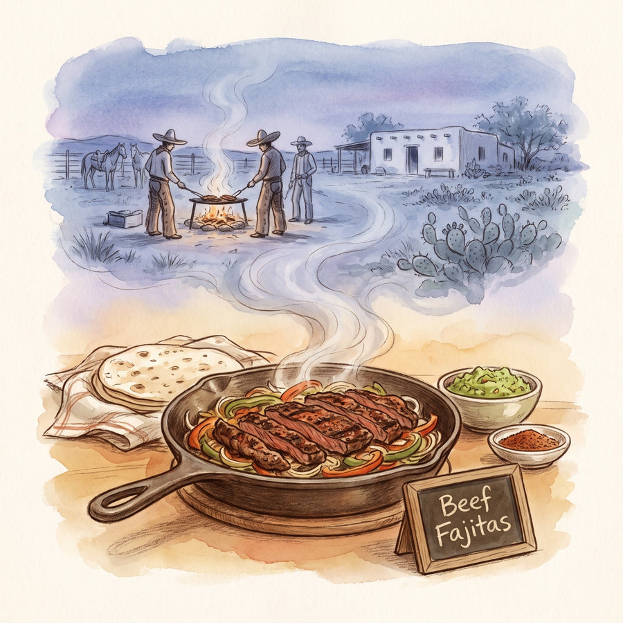 Illustration: Beef Fajitas, made with Mesquite Blend