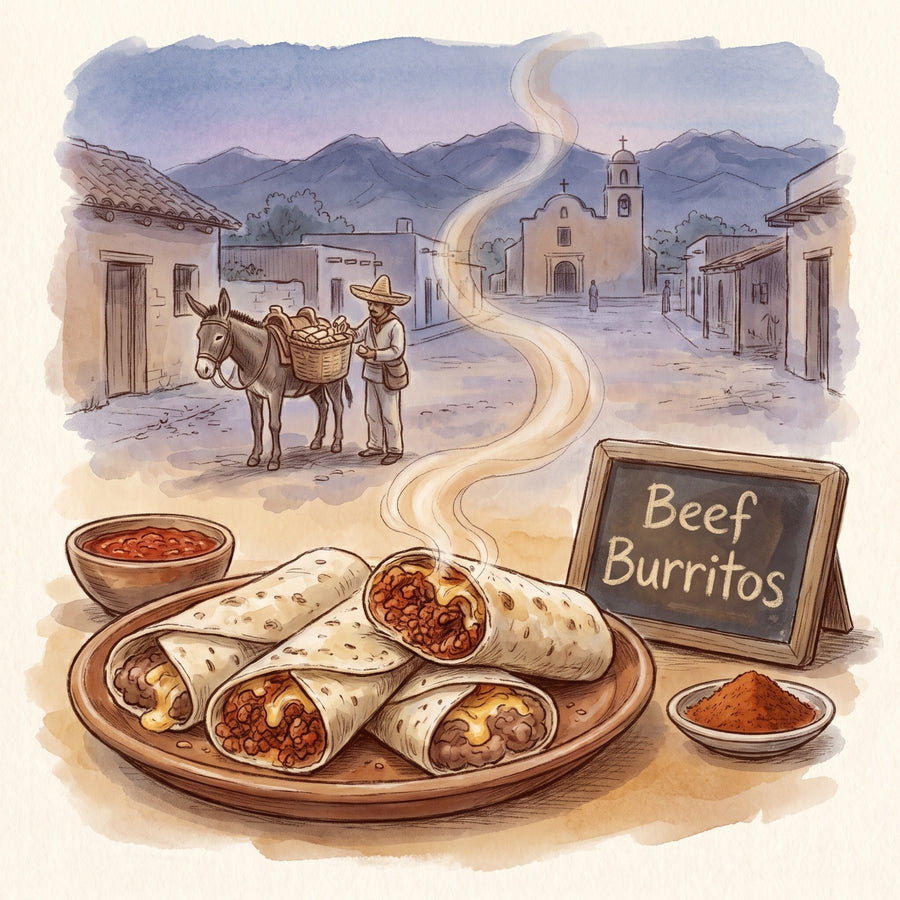 Illustration: Beef Burritos, made with Mexican Chili Powder