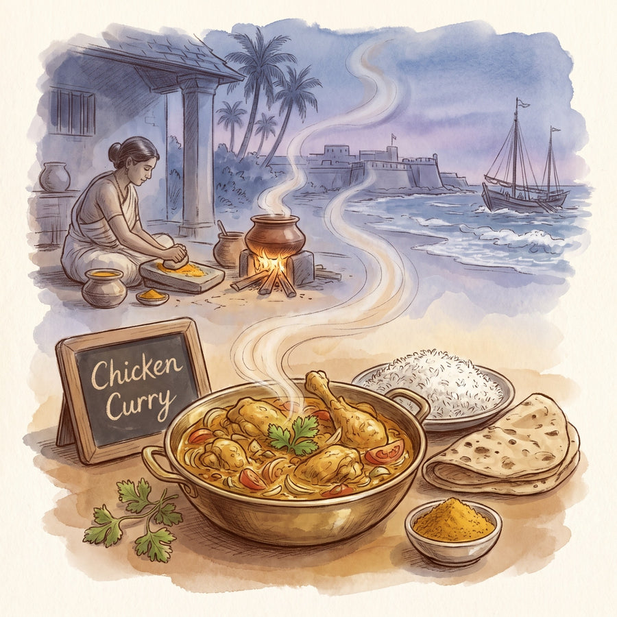 Illustration: Chicken Curry, made with Curry Powder, Mild, Organic
