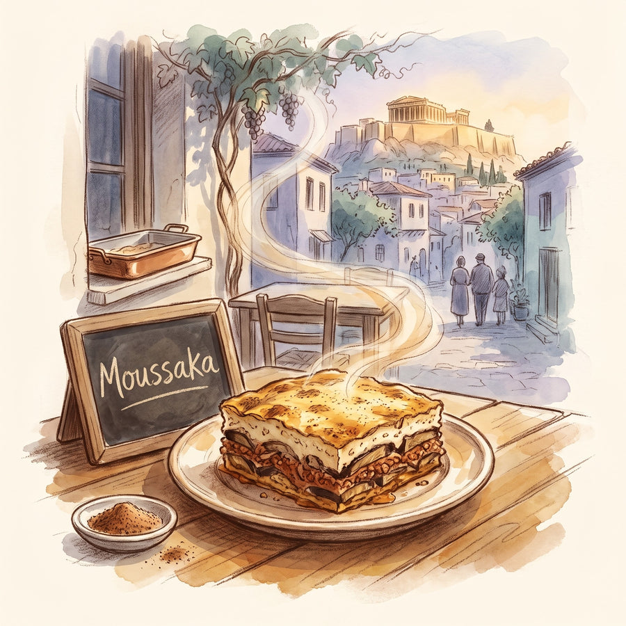 Illustration: Moussaka, made with Nutmeg