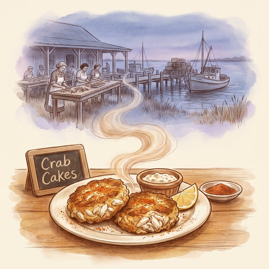 Illustration: Crab Cakes, made with Old Bay Spice Blend