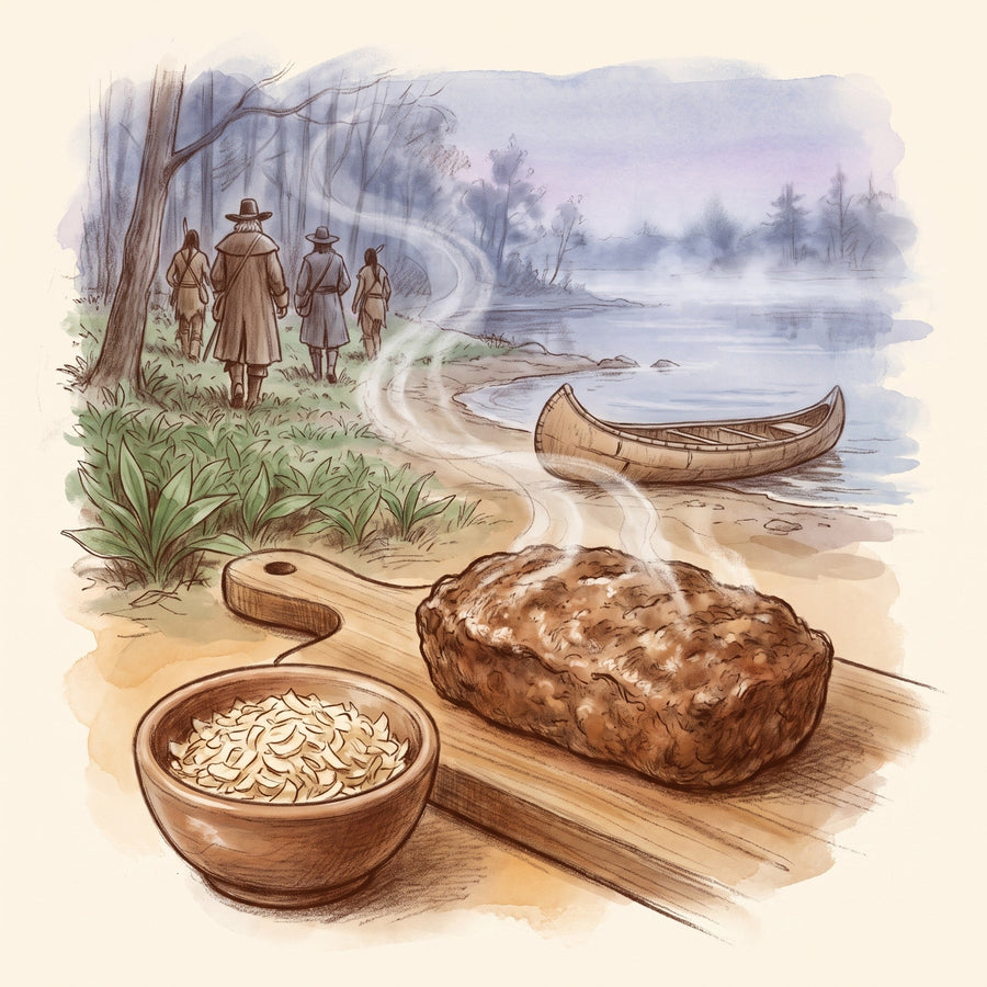 Illustration: Onion, Minced with the shore of Lake Michigan in 1687 where the Chicago River meets the lake