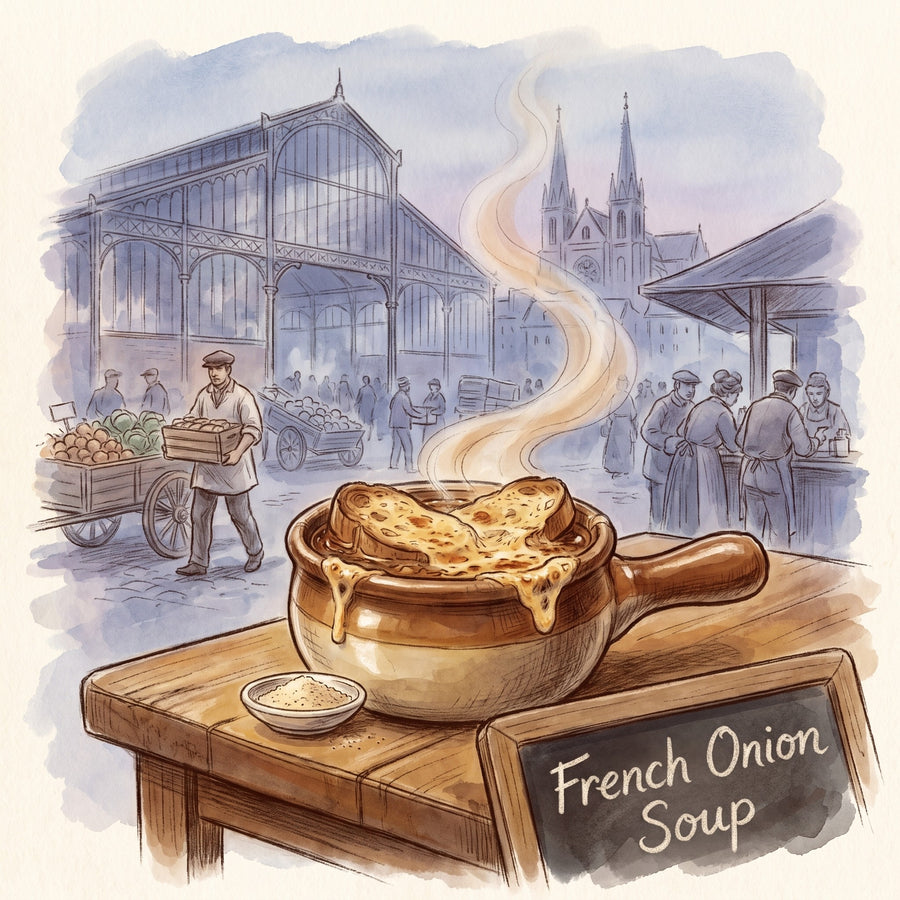 Illustration: French Onion Soup, made with Onion