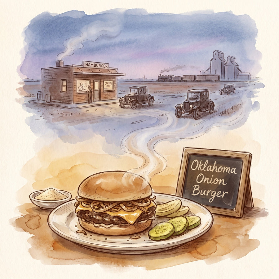 Illustration: Oklahoma Onion Burger, made with Onion
