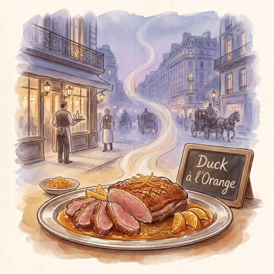 Illustration: Duck à l'Orange, made with Orange Peel