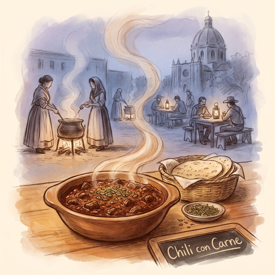 Illustration: Chili con Carne, made with Oregano, Mexican